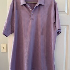 Peter Millar pink and blue striped Polo Shirt Performance Fabric